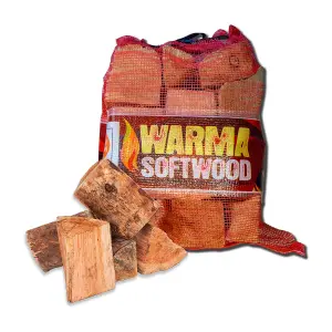 1 x 25L Net Warma Softwood Kiln Dried Firewood Pizza Oven Chimenea Open Fires Stove Log Burners