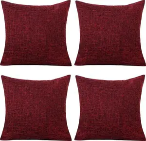 GONOVE Cushion Covers 55×55cm Solid Soft Cotton Linen Throw Pillow Cover Set Of 4 Decorative Plain Pillowcase Square Cushion Cover For Home Sofa Bed