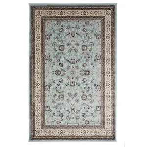 Blue Traditional Floral Rug - Jersey