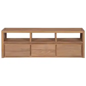 Berkfield TV Cabinet Solid Teak Wood with Natural Finish 120x30x40 cm