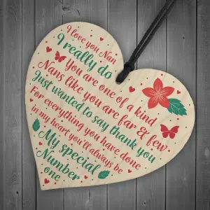 Red Ocean Nan Gifts From Grandchildren Wooden Heart Nanny Nan Nanna Plaque Birthday Christmas Xmas Gifts