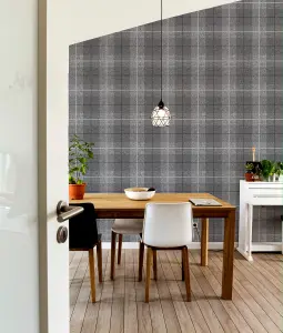 Arthouse Country Tartan Charcoal Wallpaper