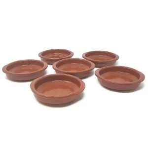 El Toro Glazed Terracotta Brown Kitchen Dining Set of 6 Tapas Bowls (Diam) 12cm