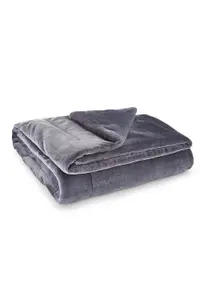 Martex Plush Lux Blanket Charcoal Grey