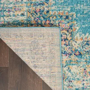 Blue Rug, Stain-Resistant Persian Rug, Luxurious Floral Rug, Traditional Rug for Bedroom, & Dining Room-201cm X 290cm