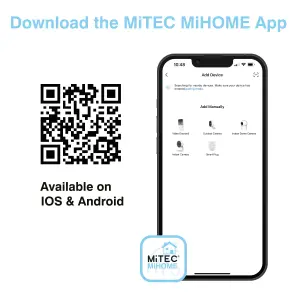 MiTEC MiHOME Smart Indoor Camera Dome - MiTEC MiHOME App, Motion Detection, Night Vision