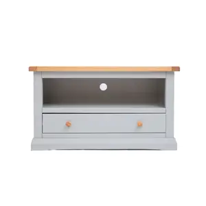 Loreo Light Grey 1 Drawer TV Cabinet Wood Knob