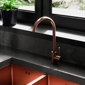 Astini Echo Brushed Stainless Steel Copper Kitchen Sink Mixer Tap