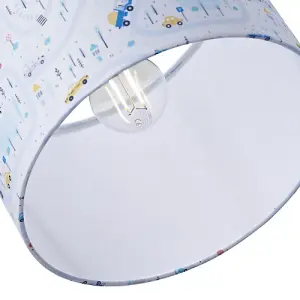 Children's Play Village Lamp Shade - Town City Car Roads Map with Cars & Trucks