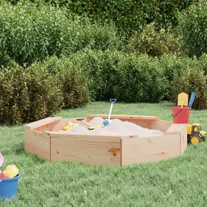 Berkfield Sandbox with Seats Octagon Solid Wood Pine