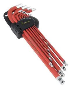 Sealey Ball-End Hex Key Set 11pc Anti-Slip Extra-Long Metric AK7164