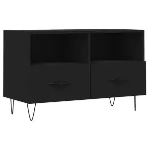 Berkfield TV Cabinet Black 80x36x50 cm Engineered Wood