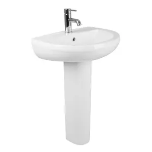 17 Stories Markallen 55.5mm L x 425mm W White Ceramic U-Shaped Sink with Overflow