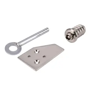 Sash Heritage Flush Lock Sash Stop with Key - Satin Nickel