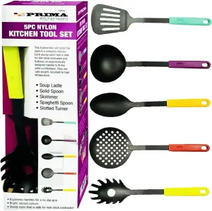 5 Pcs Nylon Kitchen Cooking Tool Set Bright Colours Non-Stick Kitchenware