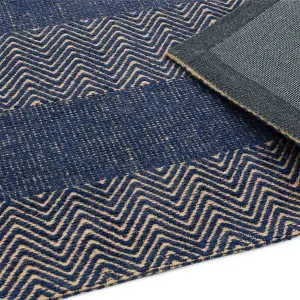 Navy Blue Geometric Graphics Modern Handmade Easy to clean Rug for Bed Room Living Room and Dining Room-100cm X 150cm