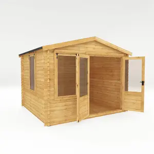 Waltons 3.3m x 3.0m Wooden 19mm Log Cabin Garden Room Summerhouse Shed