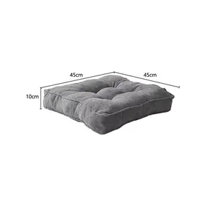 Square Soft Thicken Meditation Floor Seat Cushion,Tatami Reading Chair Pad Cushion for Living Room Balcony Office,Grey