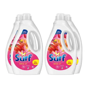 Surf Laundry Washing Liquid Detergent Tropical Lily 6.48 L, 240 Washes, 4Pk