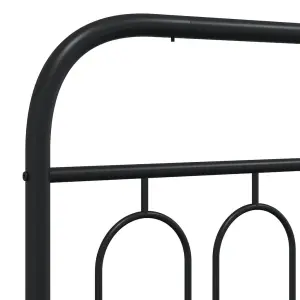 Berkfield Metal Bed Frame without Mattress with Headboard Black 160x200cm