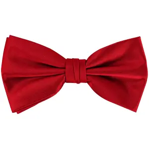 Deep Red Satin Polyester Bow Tie for Casual & Formal Wear, Wedding Party Accessory