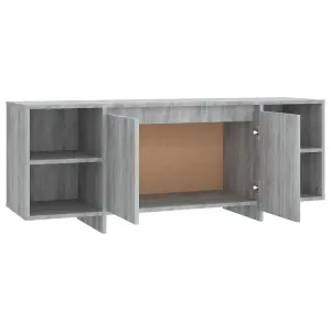 vidaXL TV Cabinet Grey Sonoma 130x35x50 cm Engineered Wood