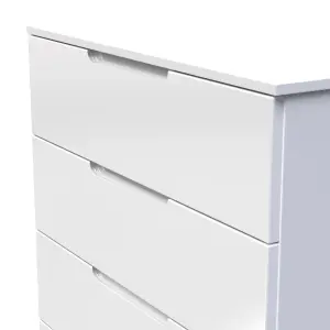 Milan Ready assembled White 4 Drawer Chest (H)875mm (W)740mm (D)390mm