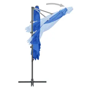 Berkfield Cantilever Umbrella with Steel Pole Azure Blue 250x250 cm