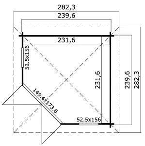 Lasita Scottie Corner Summer House - 2.4m x 2.4m - Double Glazed