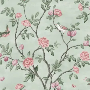 Laura Ashley Eglantine Eau de nil Trail Smooth Wallpaper