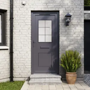 Fortia Mindil Clear Anthracite RH External Front Door set, (H)2085mm (W)840mm