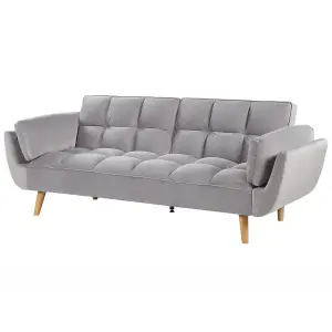 Sofa Bed ASBY Light Grey Velvet