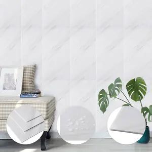 Jazz White PVC 10 Pack Self-Adhesive Waterproof Easy Peel-and-Stick Installation Marble Tile Stickers 60x30cm