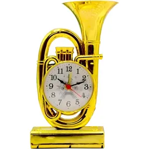 Quartz Movement / Crystal Alarm Tabletop Clock Gold