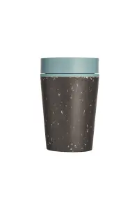 Circular Coffee Cup 8oz Black & Faraway Blue