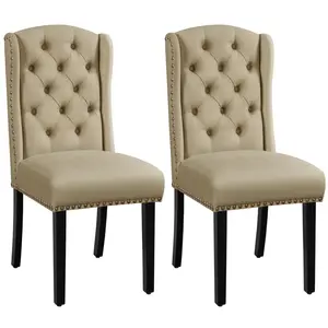 Upholstered Dining Chair (Set of 2) Khaki