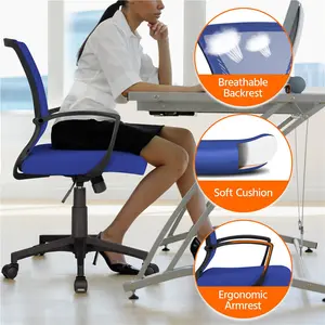 Mid-back Mesh Office Chair Blue