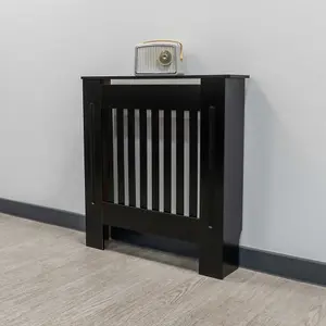 Black Vertical Line Design Radiator Cover - Small