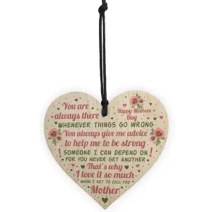 Red Ocean Mothers Day Plaque Mothers Day Gift Wooden Heart Gift For Her Mother Daughter Gifts Keepsake