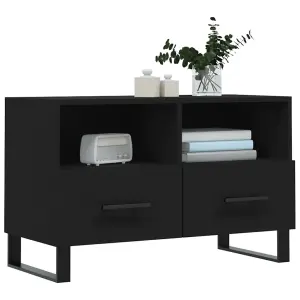 Berkfield TV Cabinet Black 80x36x50 cm Engineered Wood