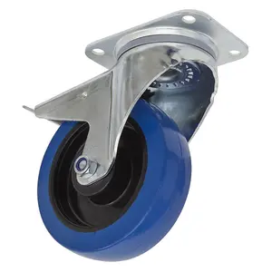 Sealey Castor Wheel 160mm Plate Swivel With Total Lock 300kg Load SCW3160SPL