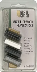 GRAIN GUARD Wax Filler Wood Repair Sticks - Grey Wood - 4 x 40mm