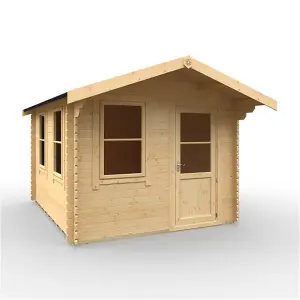 12ft x 10ft (3550mm x 2950mm) Horsforth "The Augusta" 28mm Log Cabin With 3 Opening Windows