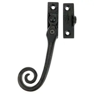 Left Handed Curly Tail Espagnolette Window Fastener Black Antique 57 x 17 mm