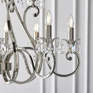 Luminosa Oksana 12 Light Chandelier Polished Nickel Plate Finish, E14