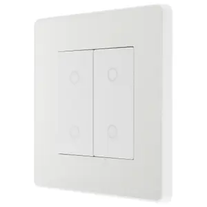 BG Evolve Pearlescent White 200W Double Touch Dimmer Switch 2-Way Master