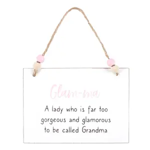 Something Different Glam-ma Hanging Sign White/Brown/Pink (One Size)