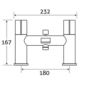 Enzo Black & Chrome Round Deck Mounted Bath Shower Mixer Tap with Handset