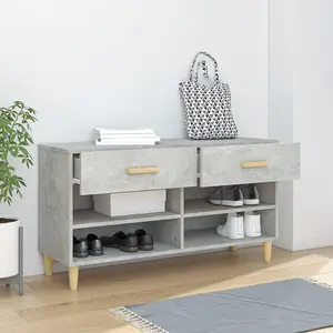 Berkfield Shoe Cabinet Concrete Grey 102x35x55 cm Engineered Wood