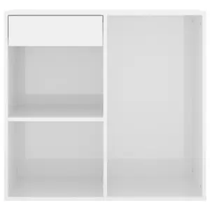 Berkfield Cosmetic Cabinet High Gloss White 80x40x75 cm Engineered Wood